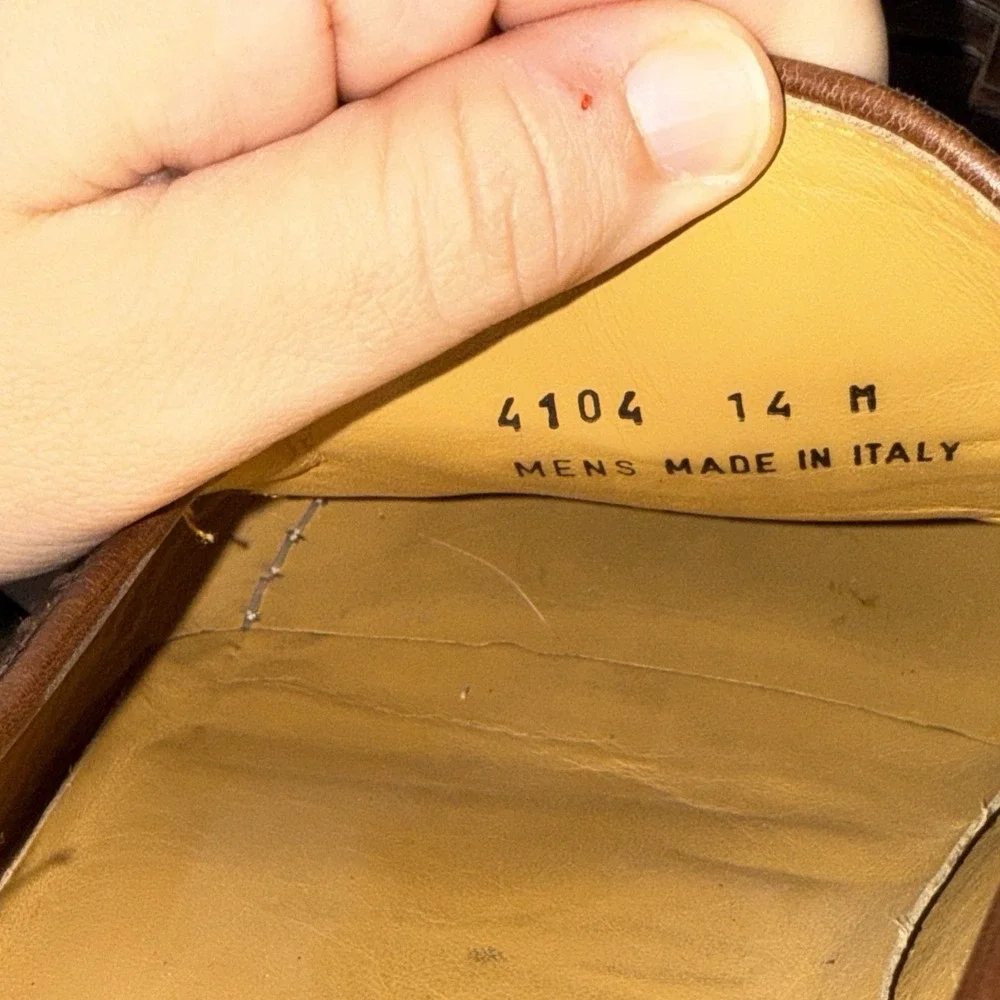Nordstrom Brown Leather Tassel Loafers, Italy, , Size 14 D EXCELLENT
